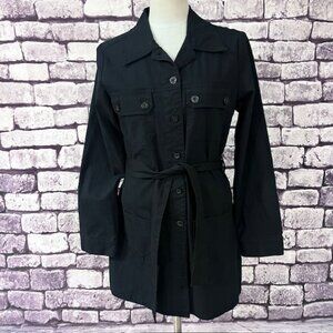 Bisou Bisou Black Long Sleeve Jacket W/ Matching Belt Size 14
